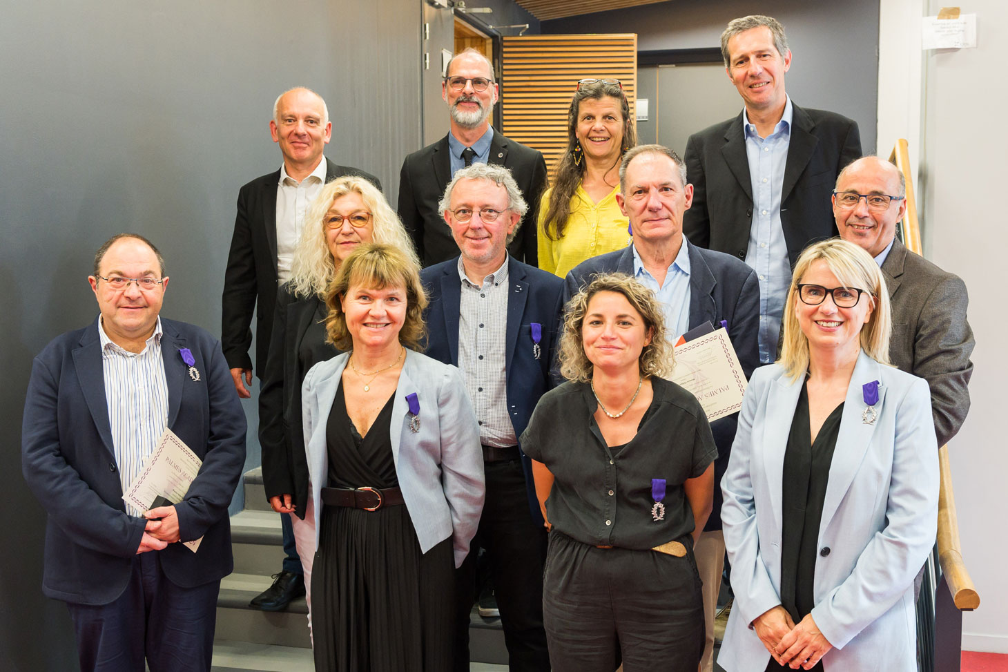 De haut en bas et de g. à d. : Philippe Sarrazin, Thierry Sequies, Marie-Line Bosse, Jean-Noël Bouvier, Isabelle Jacolin, Cyrille Desmoulins, Philippe Saltel, Yassine Lakhnech, Michel Occello, Pascale Huygue, Maud Vallenari, Céline Debanne
